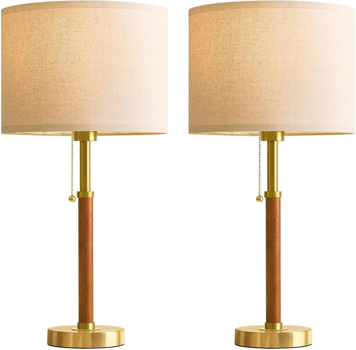 Lámparas de mesa de madera de 22 pulgadas, lámpara moderna de media...