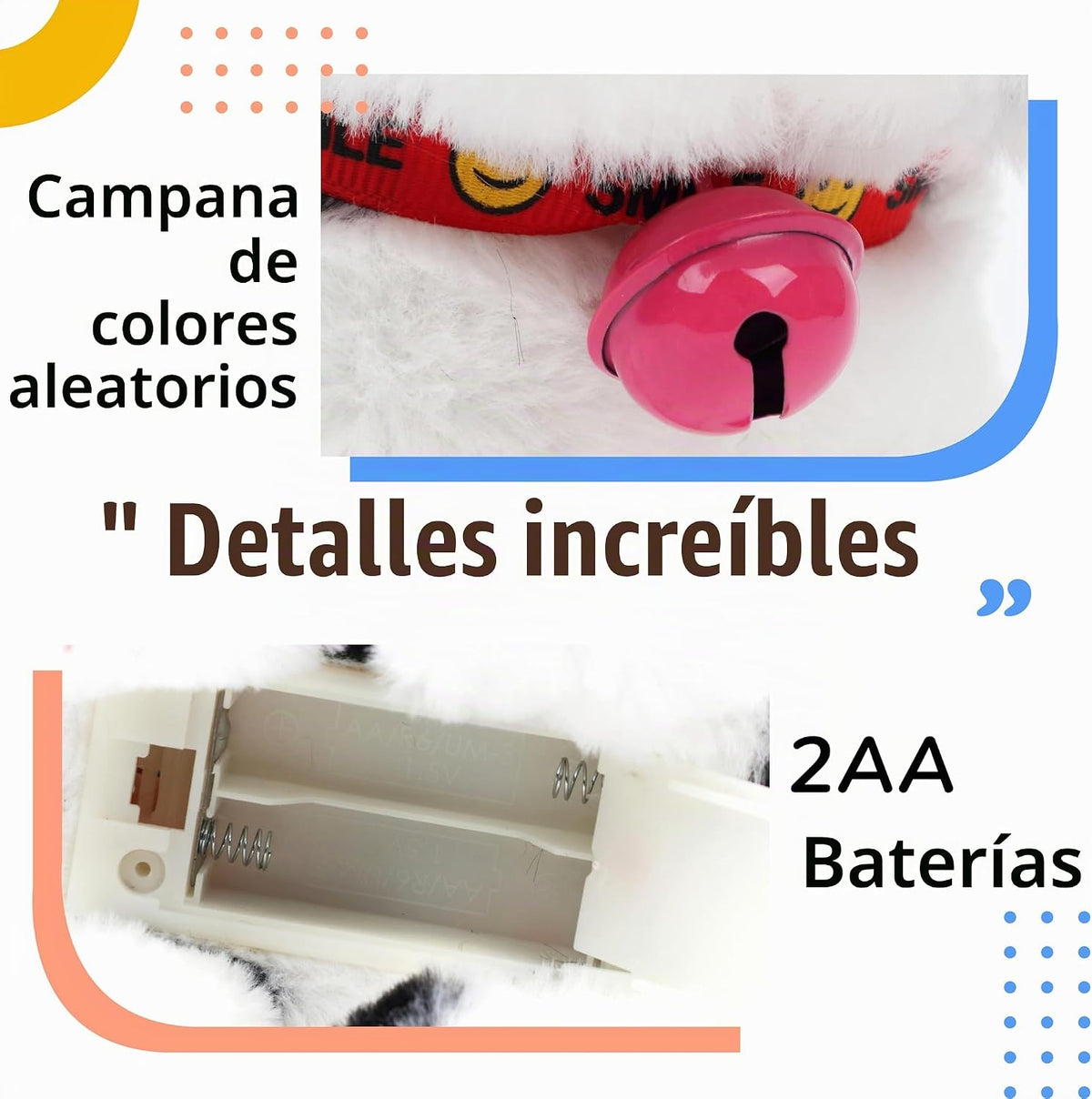 Hopearl Vaca caminante interactiva, juguete electrónico de peluche...