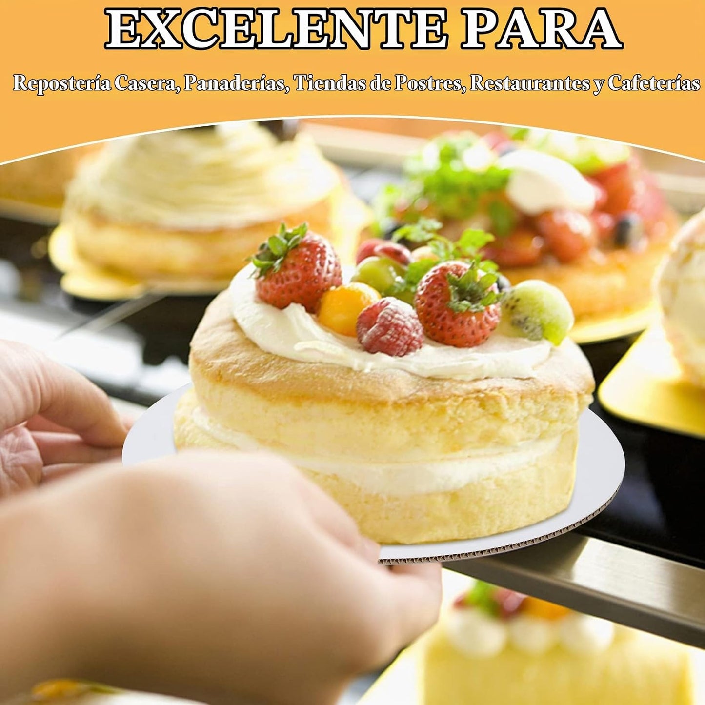 Sudaya Juego de 50 soportes para tartas, 50 soportes redondos para...