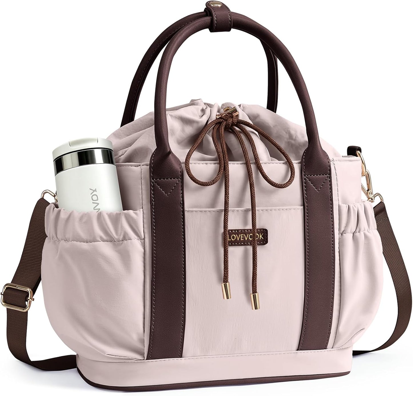 LOVEVOOK Drawstring Insulated Lunch Bag Women,Adult Lunch Box,Blue...
