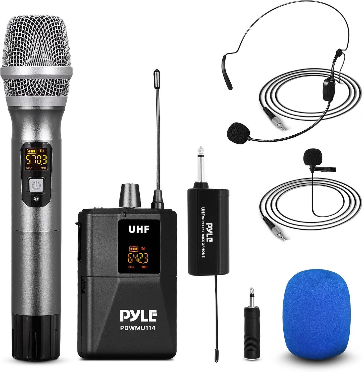 Kit de sistema de micrófono inalámbrico UHF - Juego de micrófono in...
