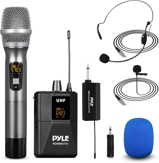 Kit de sistema de micrófono inalámbrico UHF - Juego de micrófono in...