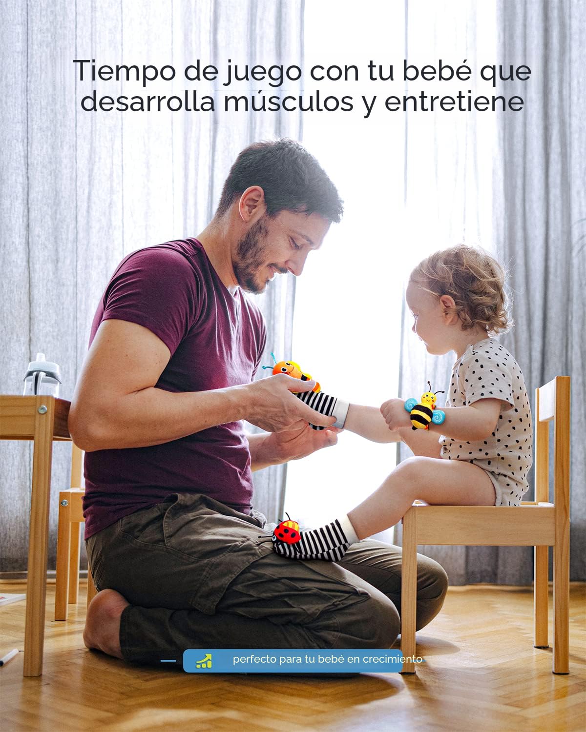 Infinno Calcetines con sonajero de muñeca y juego de calcetines con...