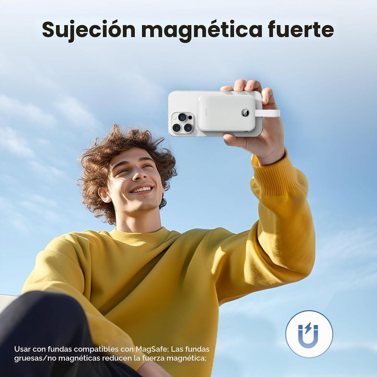 iWALK Banco de Energía Magnético de 10000 mAh, Cargador Portátil In...