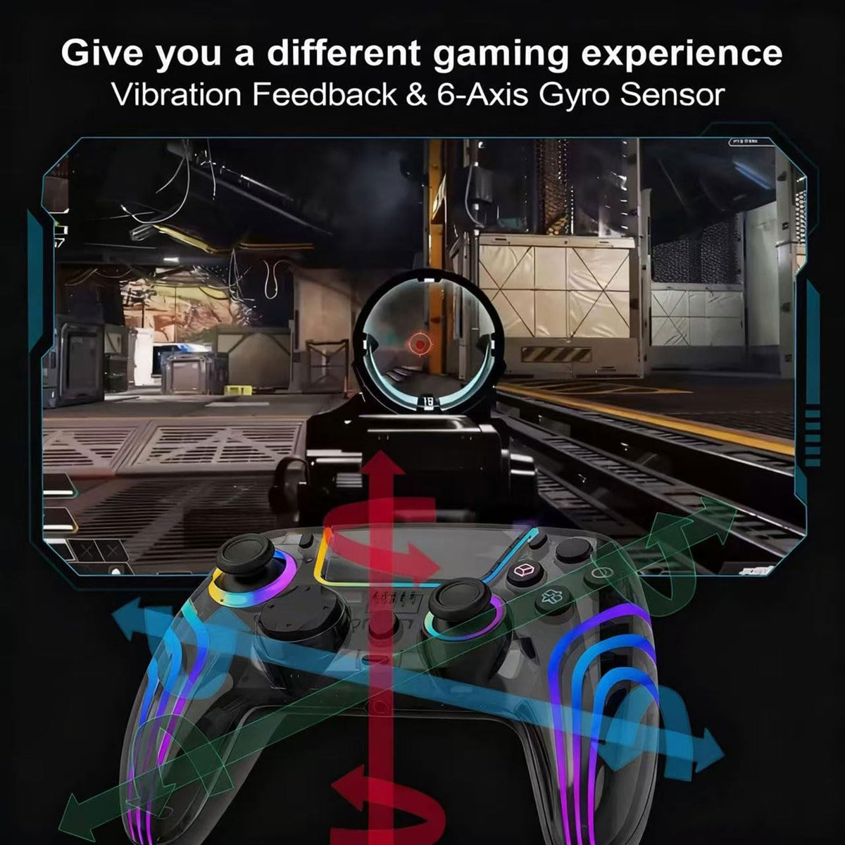 Controlador de juego inalámbrico RGB para PlayStation 5, reemplazo...