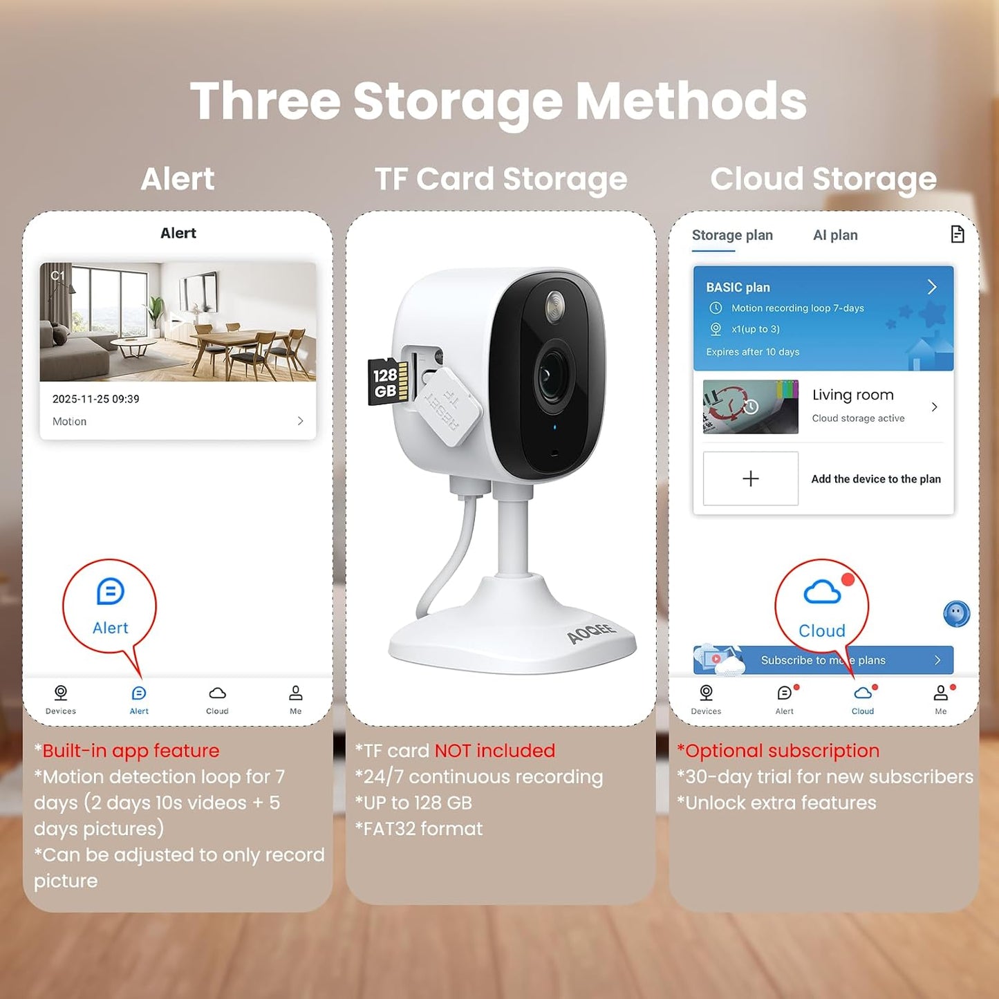 AOQEE Cámaras 2K para Seguridad del Hogar - Cámara para Exteriores\...
