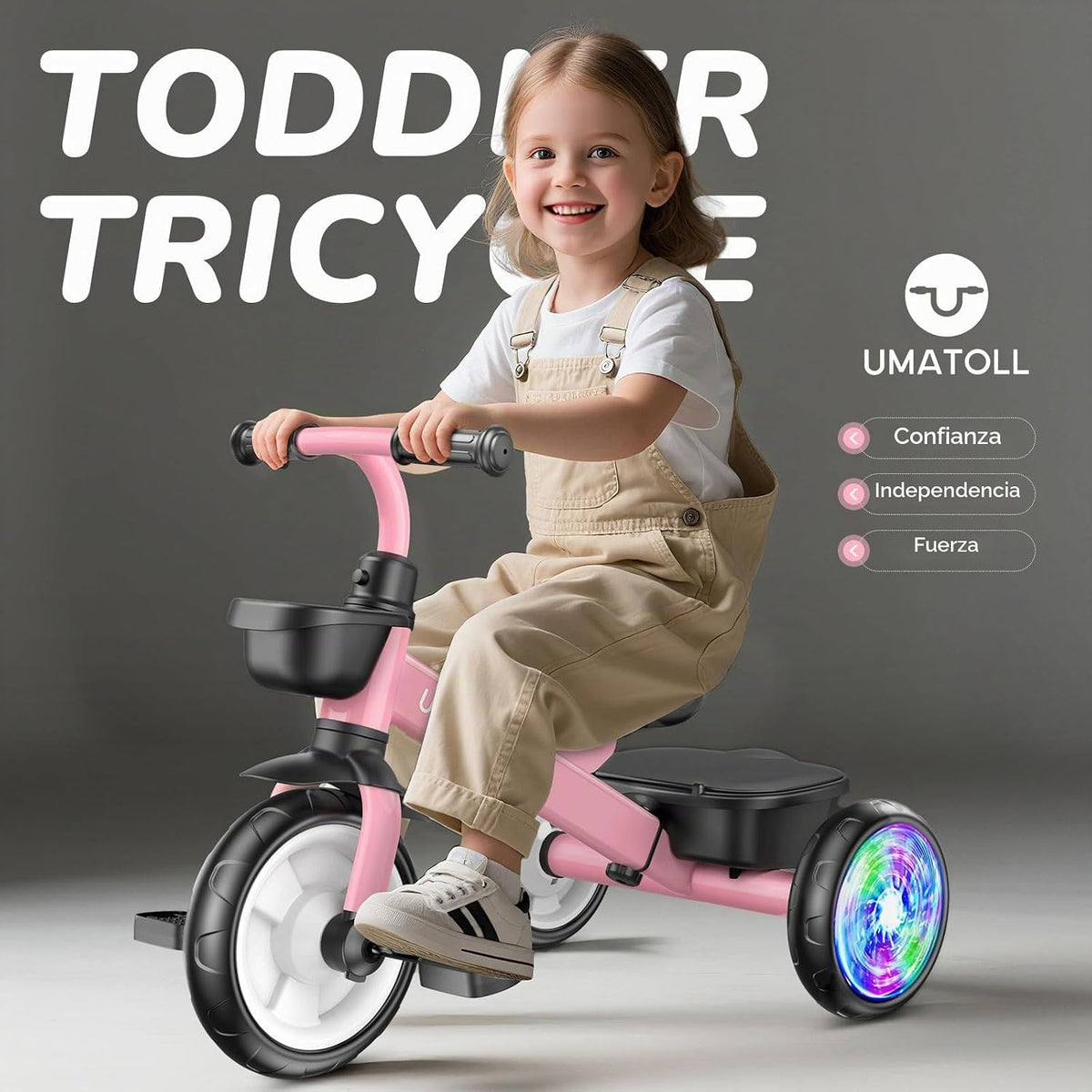 Umatoll Triciclo para niños pequeños de 2 a 5 años, bicicleta ajust...
