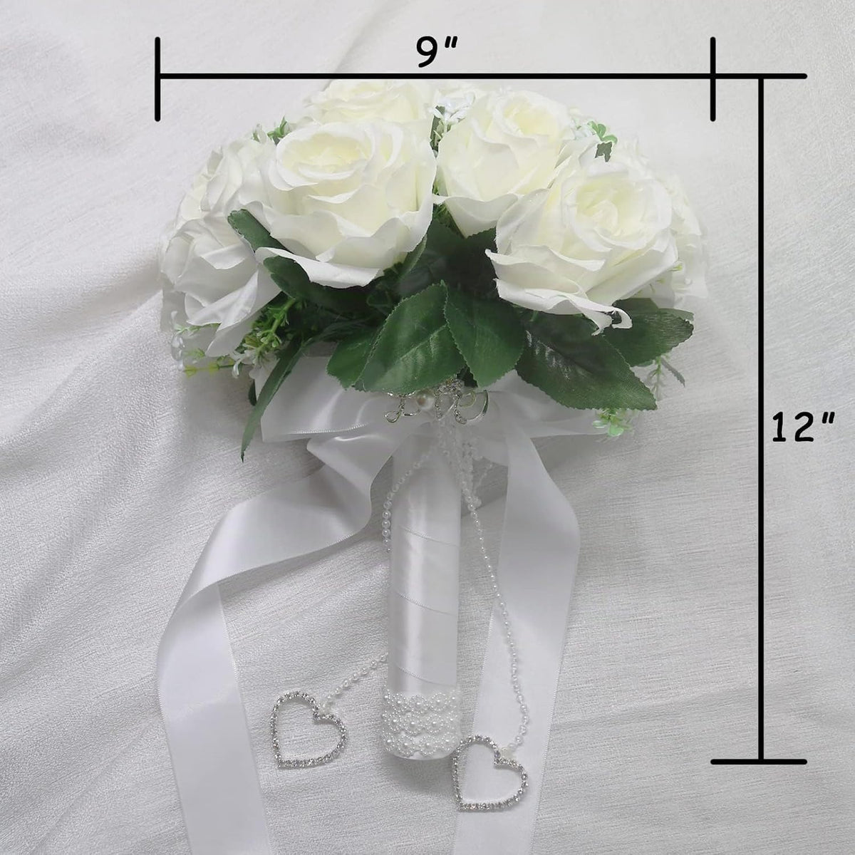 Ramos artificiales para novia y dama de honor, flor blanca nupcial...