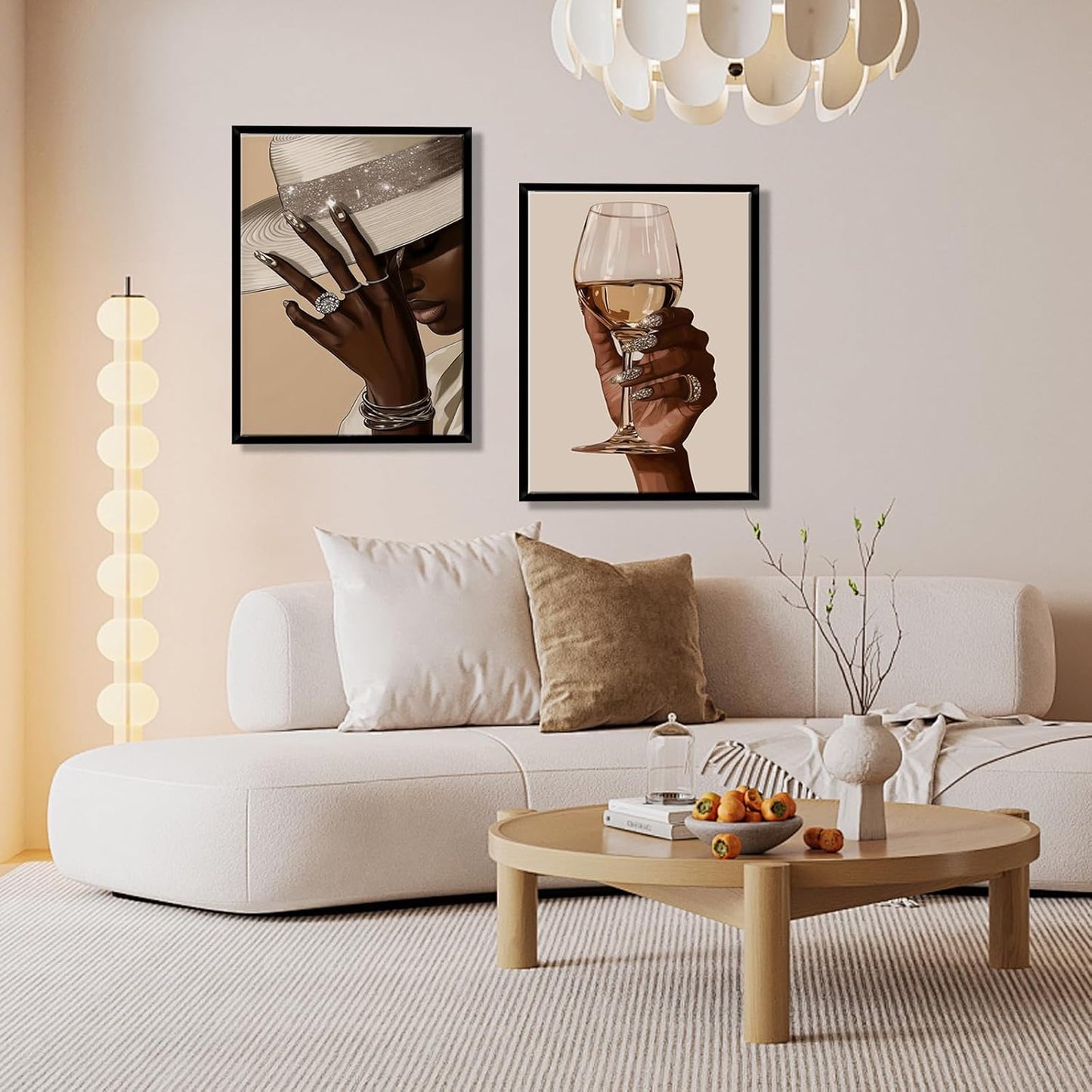 2 piezas enmarcadas de arte de pared de chica negra, decoración de...