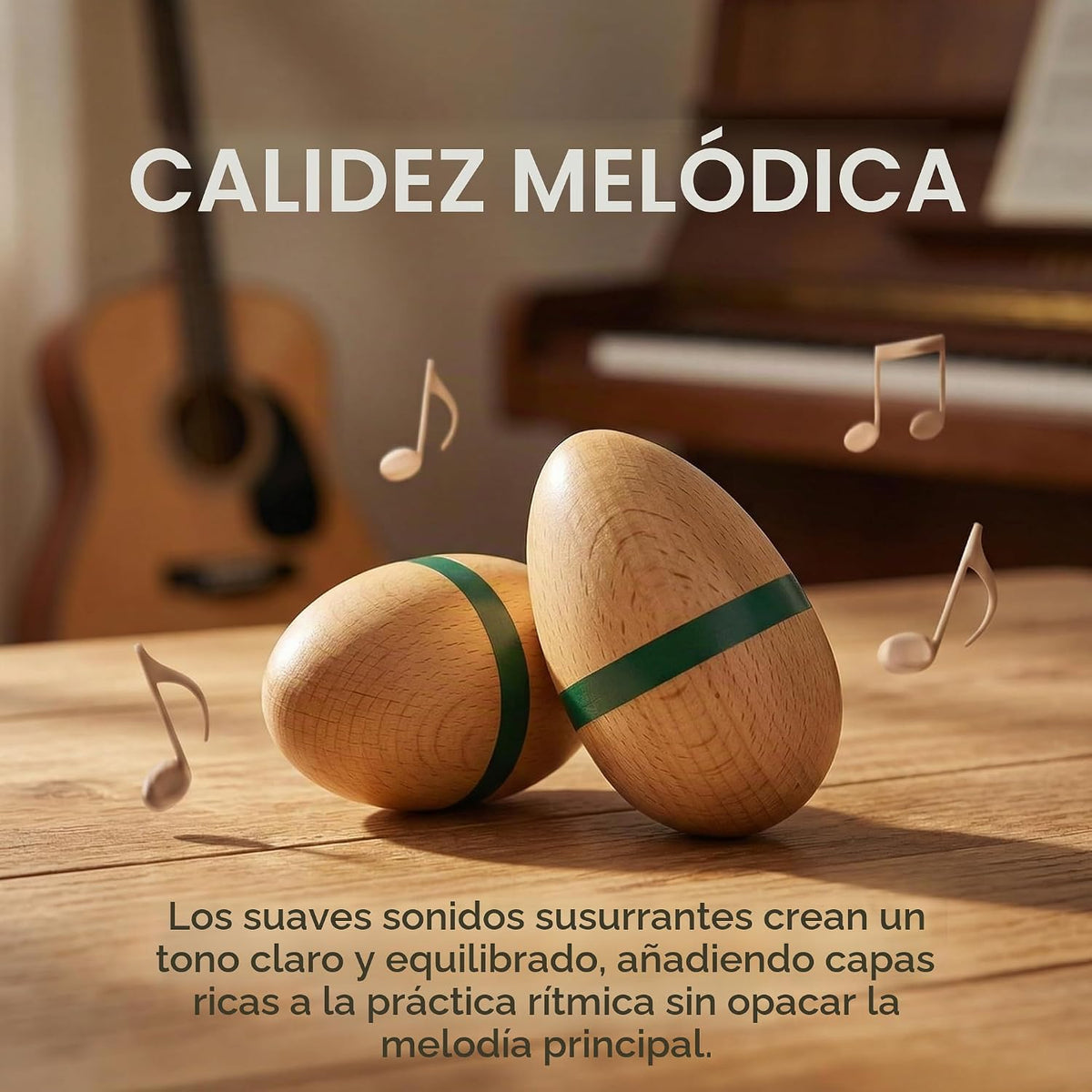Huevos de madera Instrumentos musicales: agitador de percusión de m...