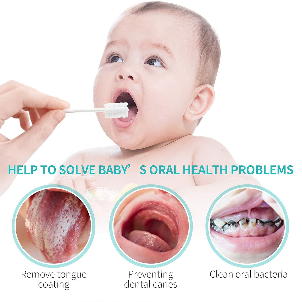 dearlomum Limpiador de lengua para bebé, cepillo de dientes para re...