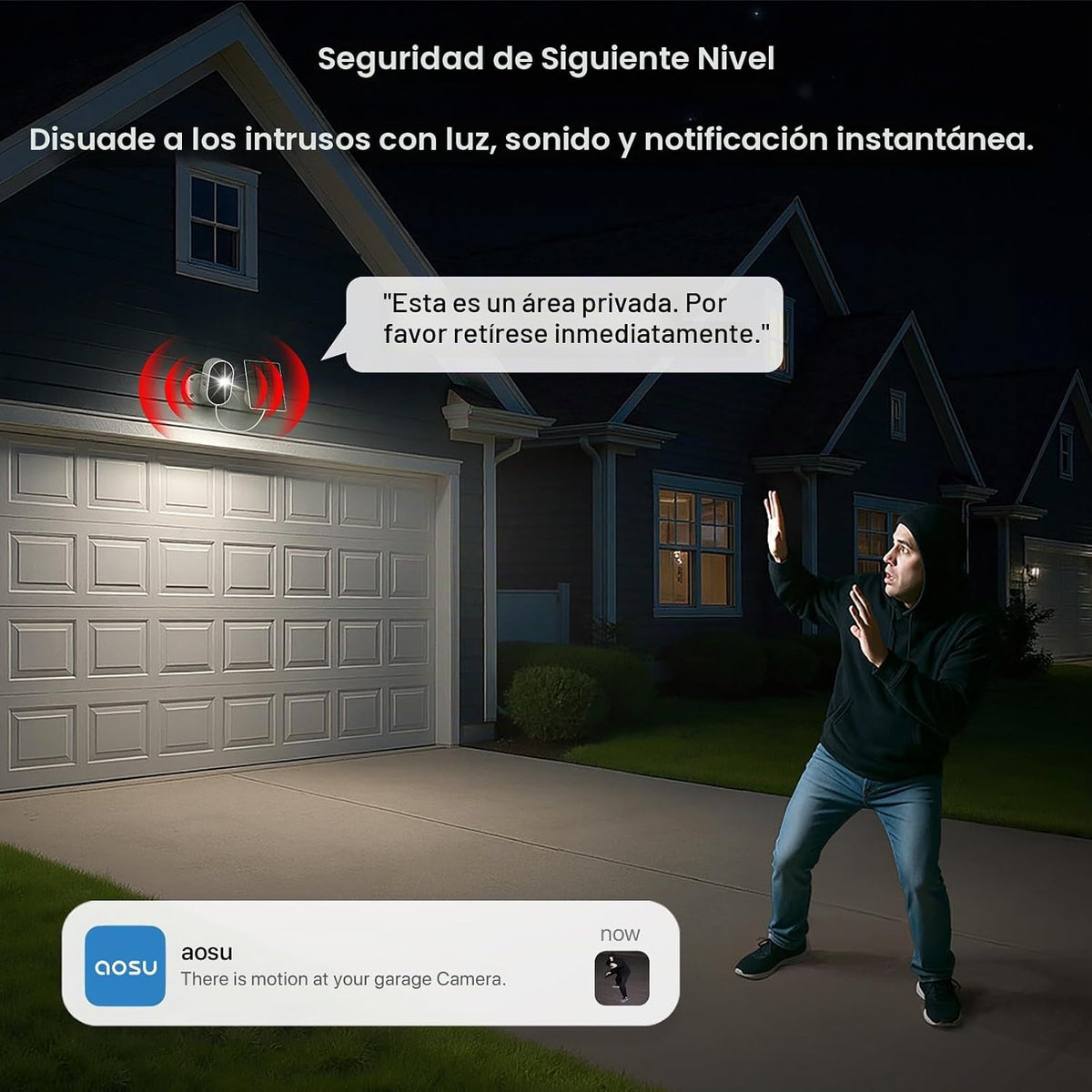 aosu Cámara solar 2K para exteriores inalámbrica, cámaras para segu...