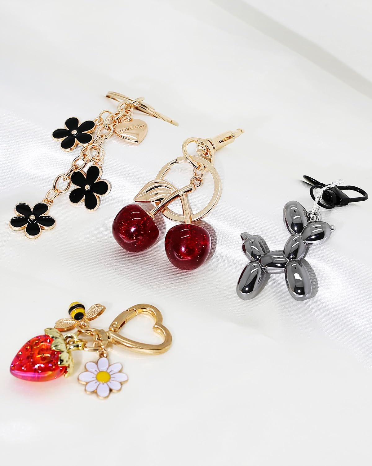 4 dijes para bolsos, bonitos accesorios para bolso y llavero de cer...