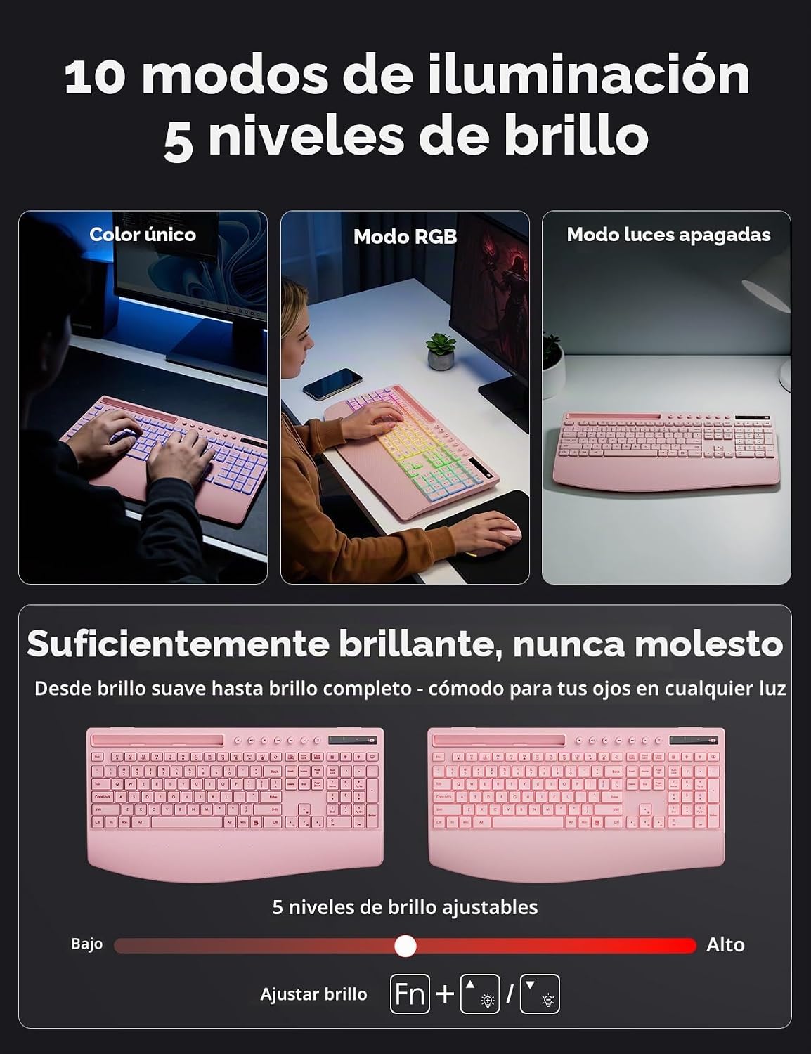 Trueque Combo de teclado y mouse inalámbricos, batería de 4000 mAh...