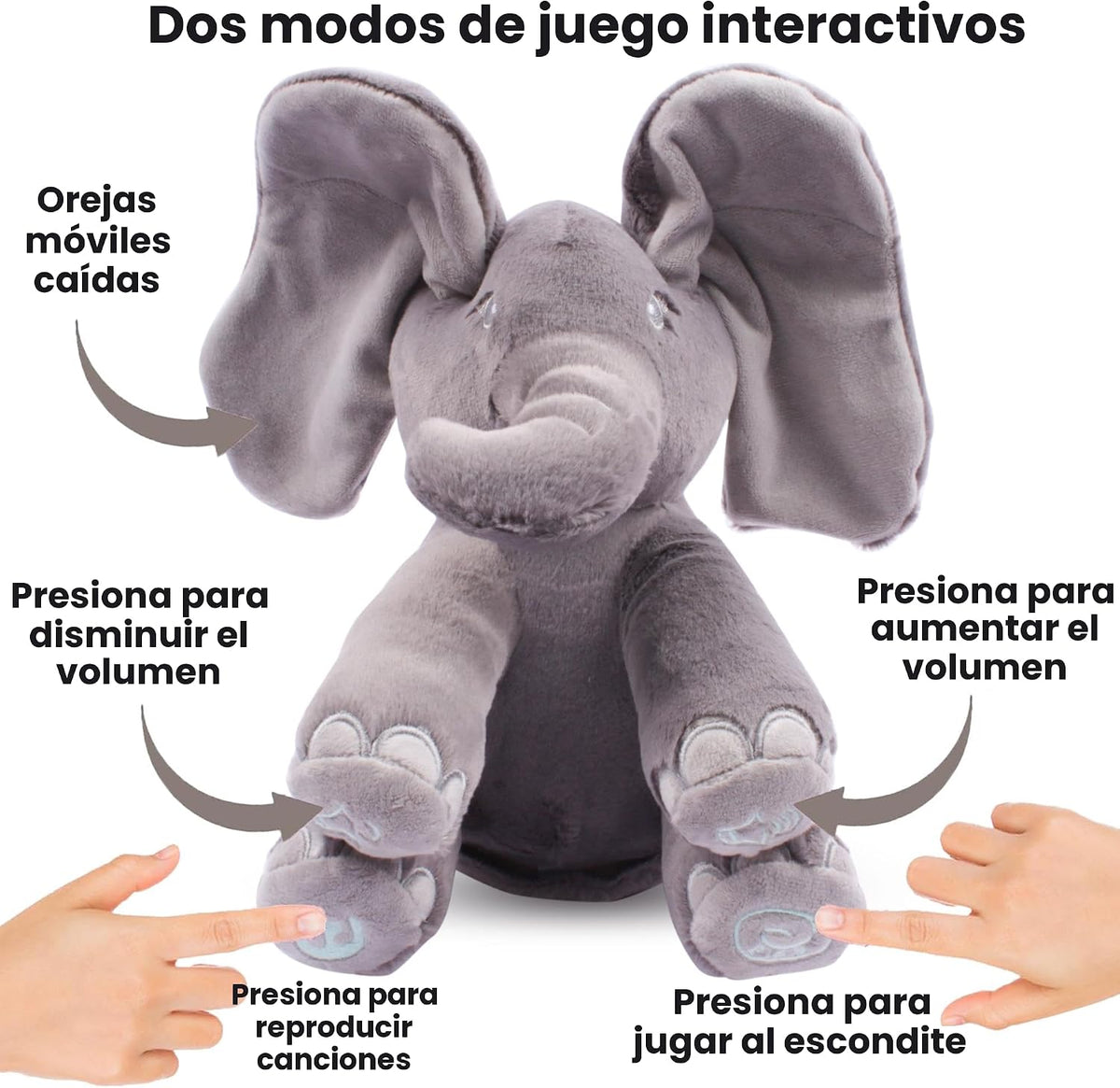 Dimple Emery Peek\u2011a\u2011Boo Elefante de peluche \u2013 Elefan...