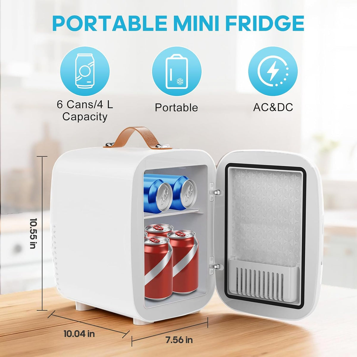 DUMOS Mini refrigerador para dormitorio, refrigerador personal comp...