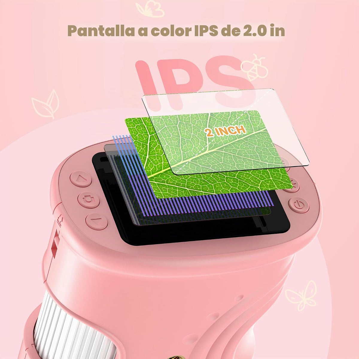 Microscopio digital de mano 1000X para niños: microscopio de bolsil...