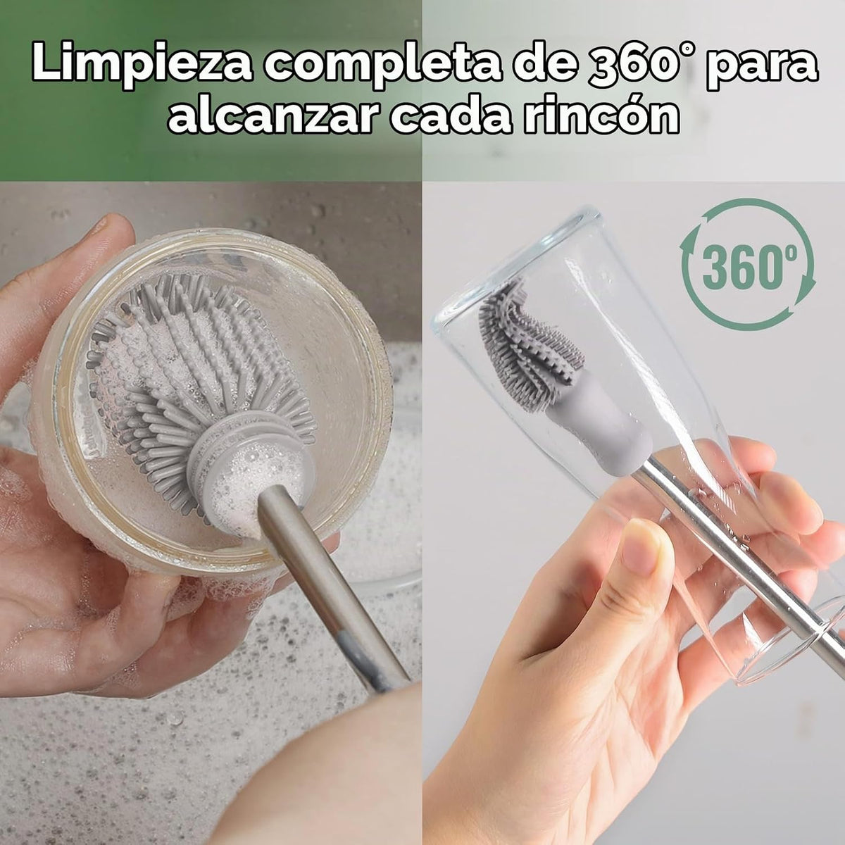haakaa Kit de cepillos de limpieza de silicona - SUVA Gris - Cepill...