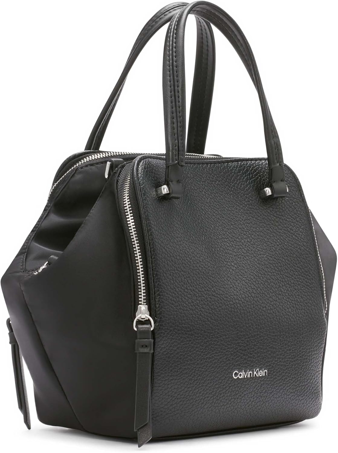 Calvin Klein Mini bolso cruzado de mármol con triple compartimento