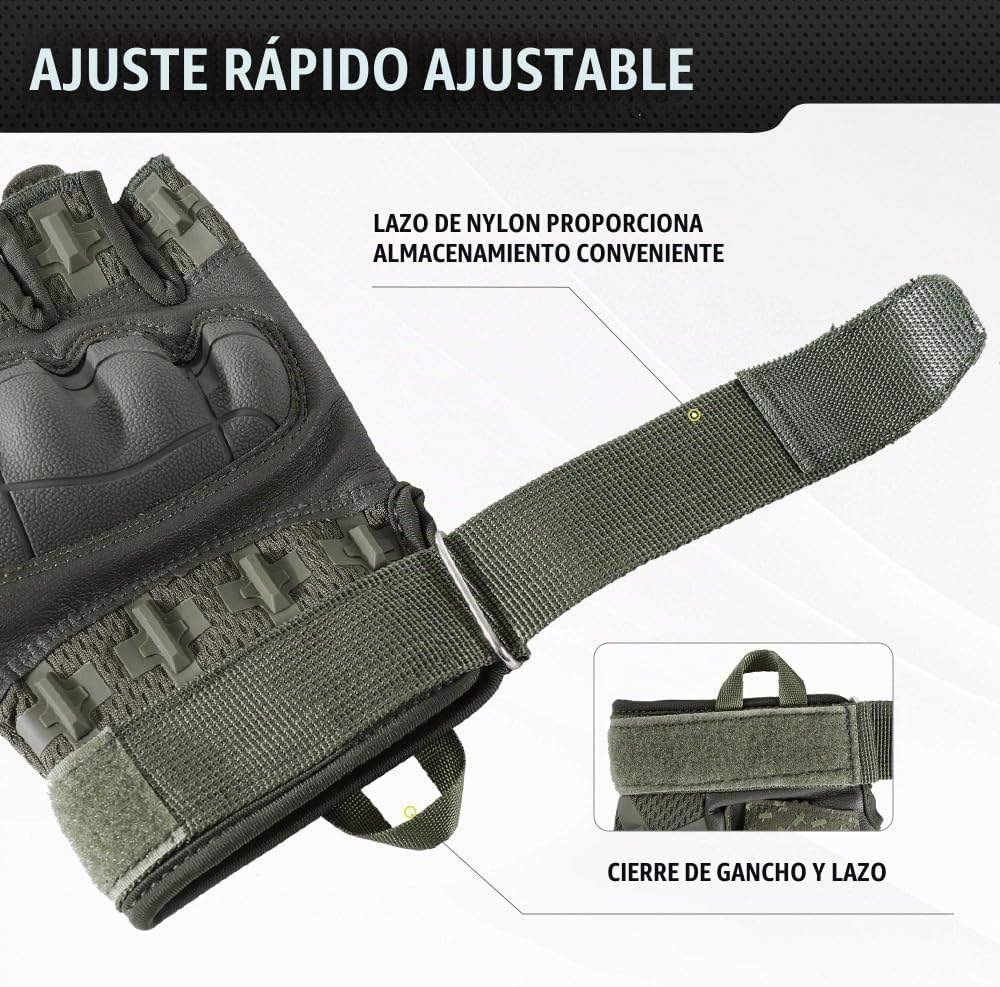 WTACTFUL Guantes tácticos sin dedos para hombres y mujeres, palma r...