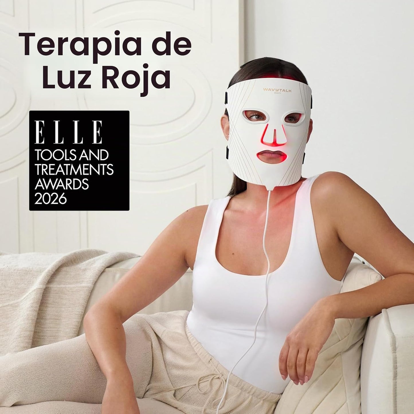 Máscara de la terapia de la luz roja de Wavytalk para la cara, másc...