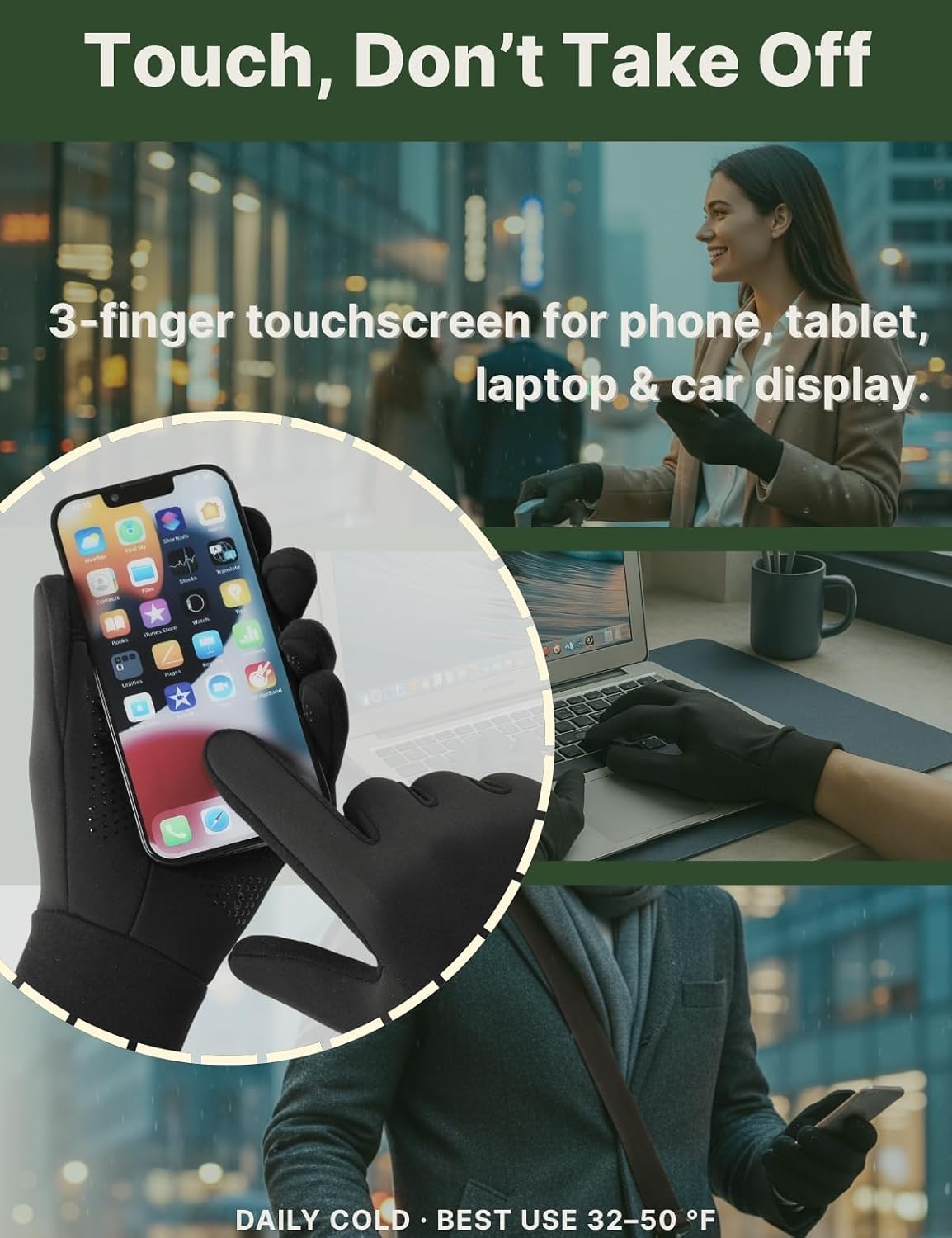Aerynx Guantes de invierno para mujeres y hombres, para clima frío,...