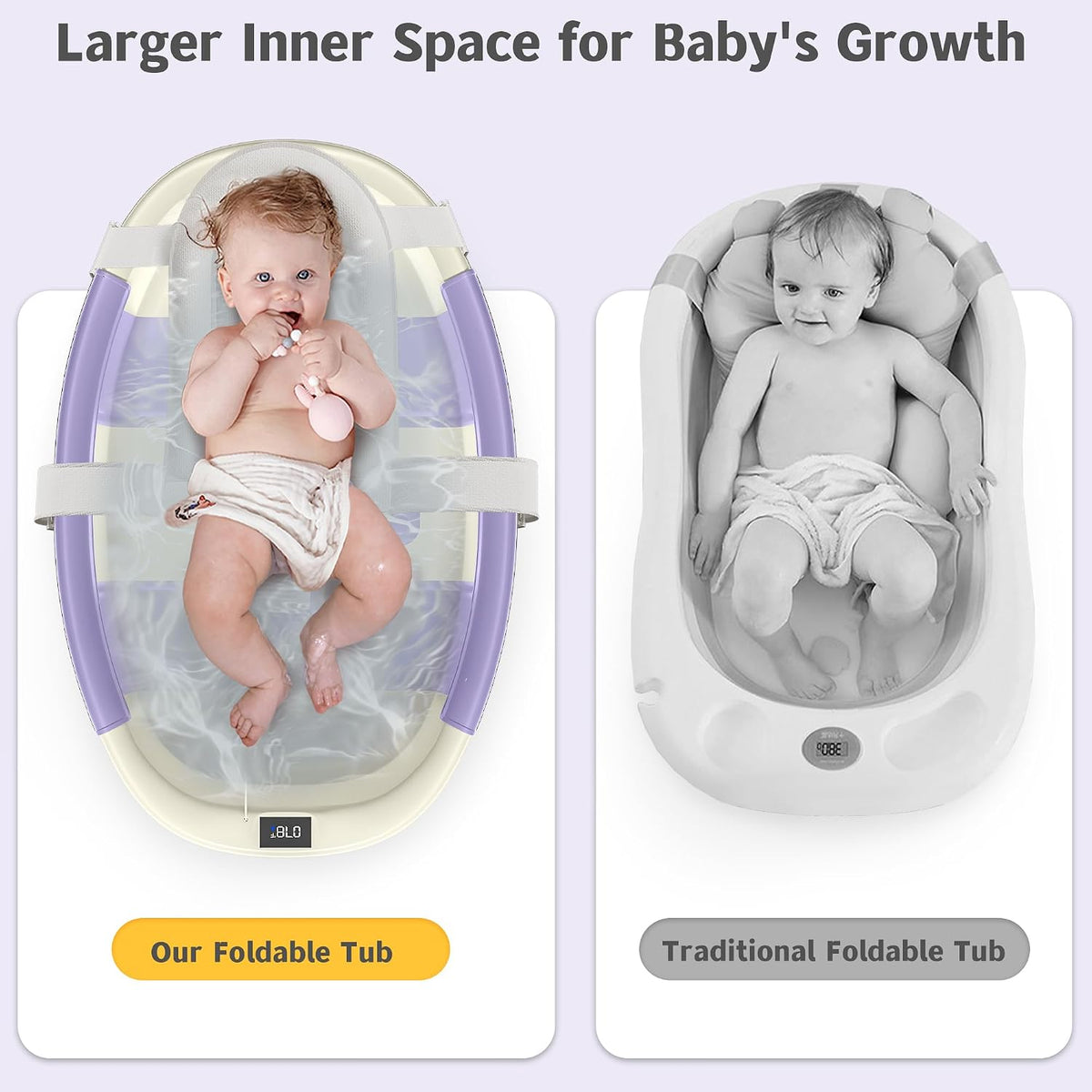 Bañera plegable para recién nacidos a niños pequeños de 0 a 36 mese...