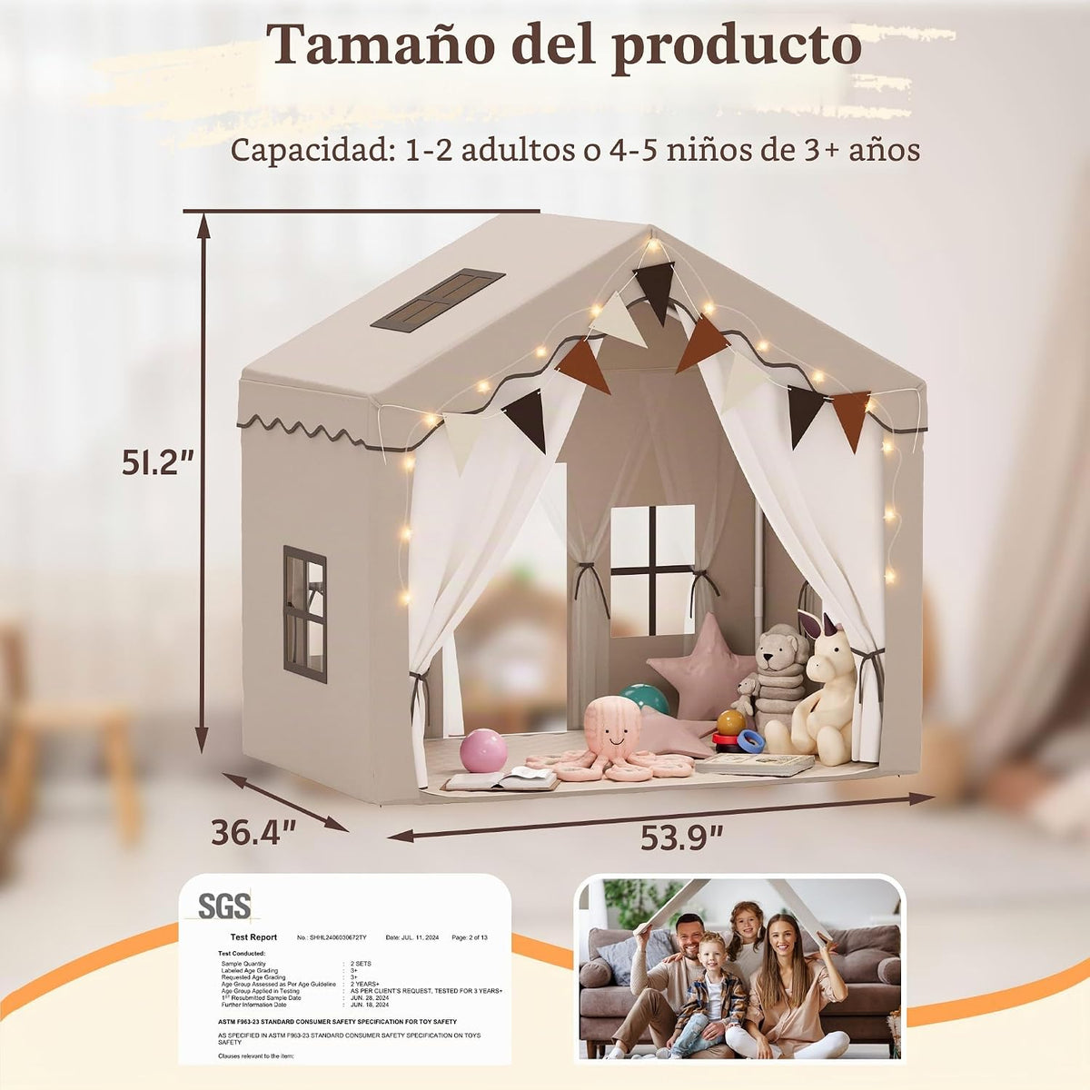 HOMMOW - Tiendas de campaña grandes para niños de 0.5 a 12 años | L...