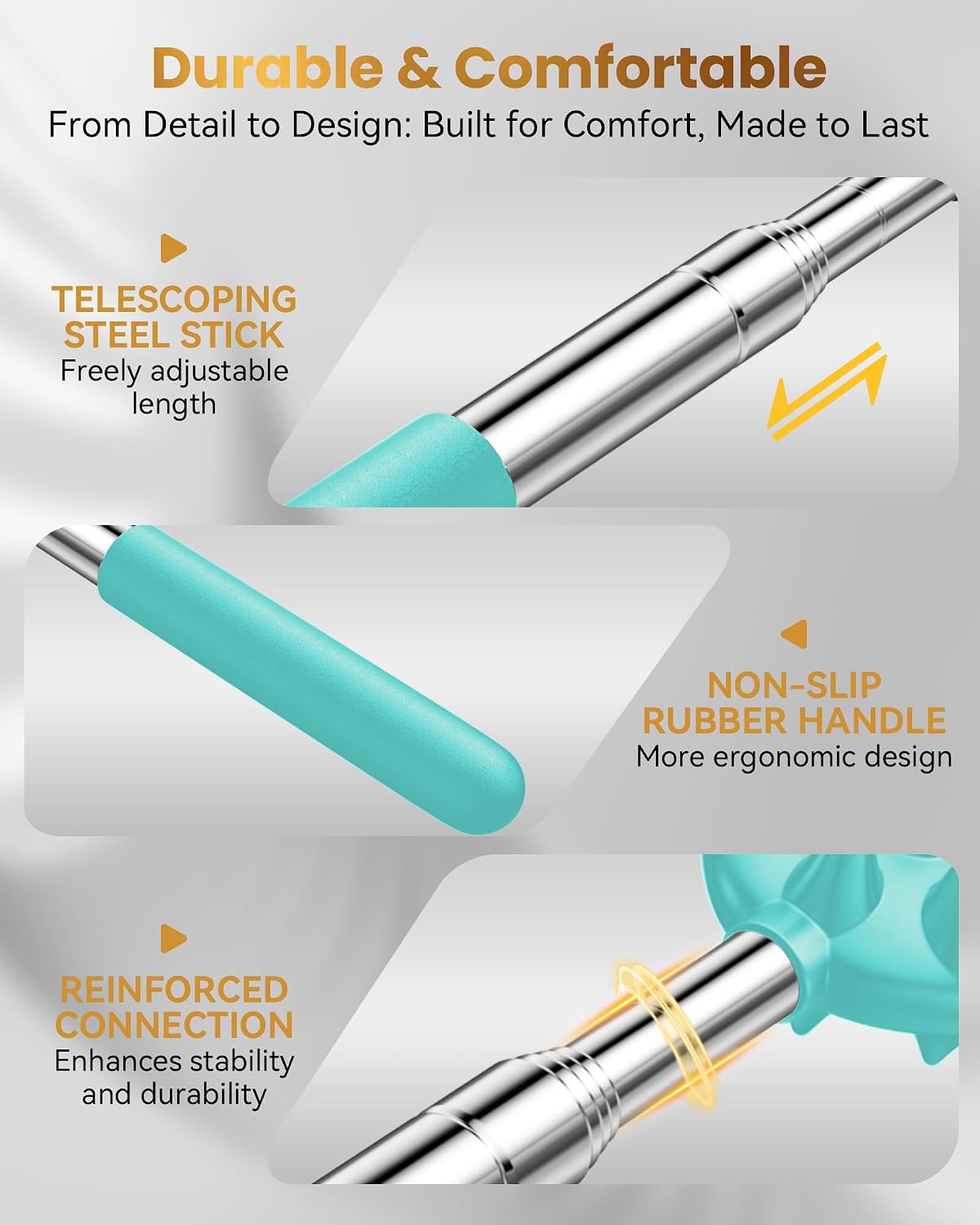 Rascador telescópico mejorado, 5 cabezas desmontables, regalos para...