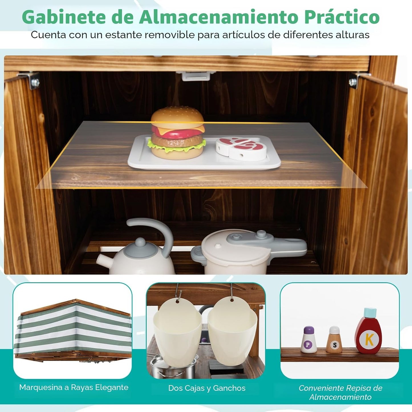 Costzon Cocina de Barro para Niños al Aire Libre, Cocina de Juego d...
