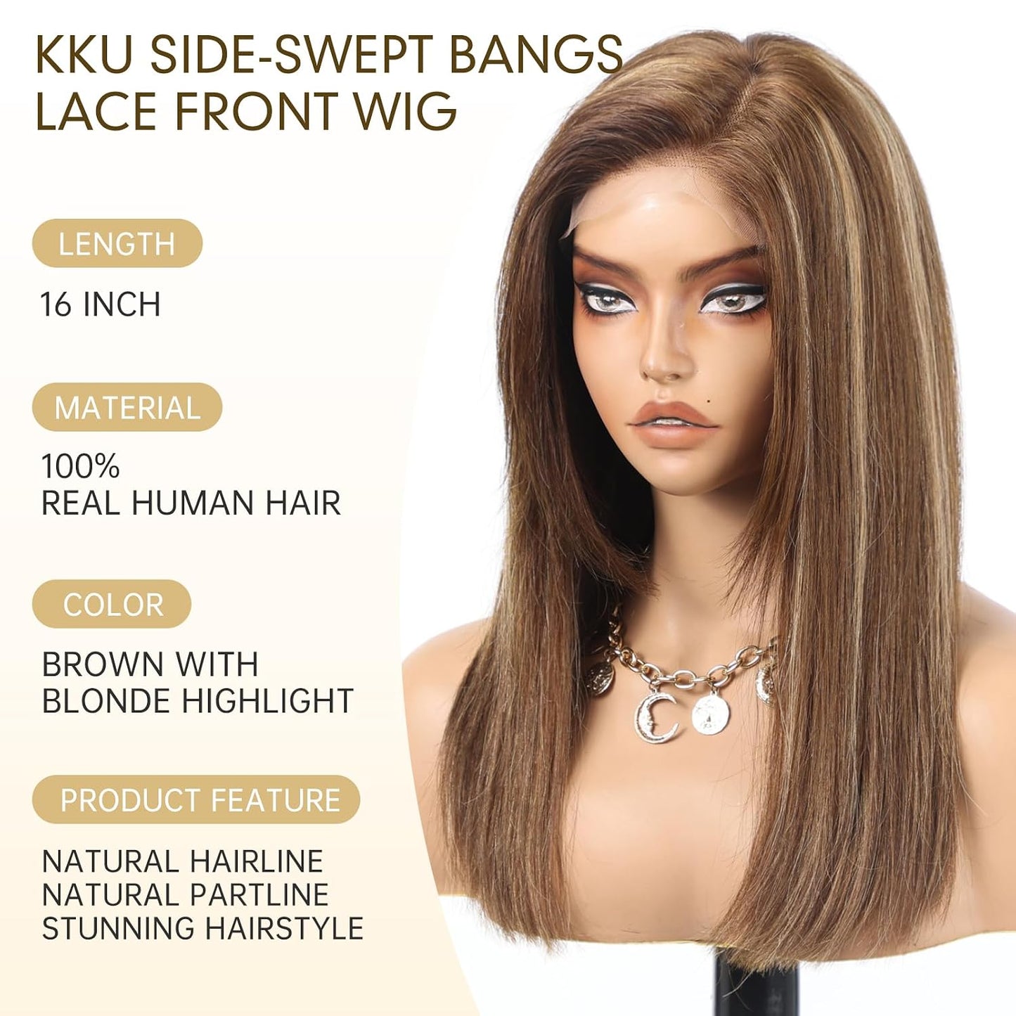 Wear but free KKU Pelucas de cabello 100% humano para mujer, peluca...