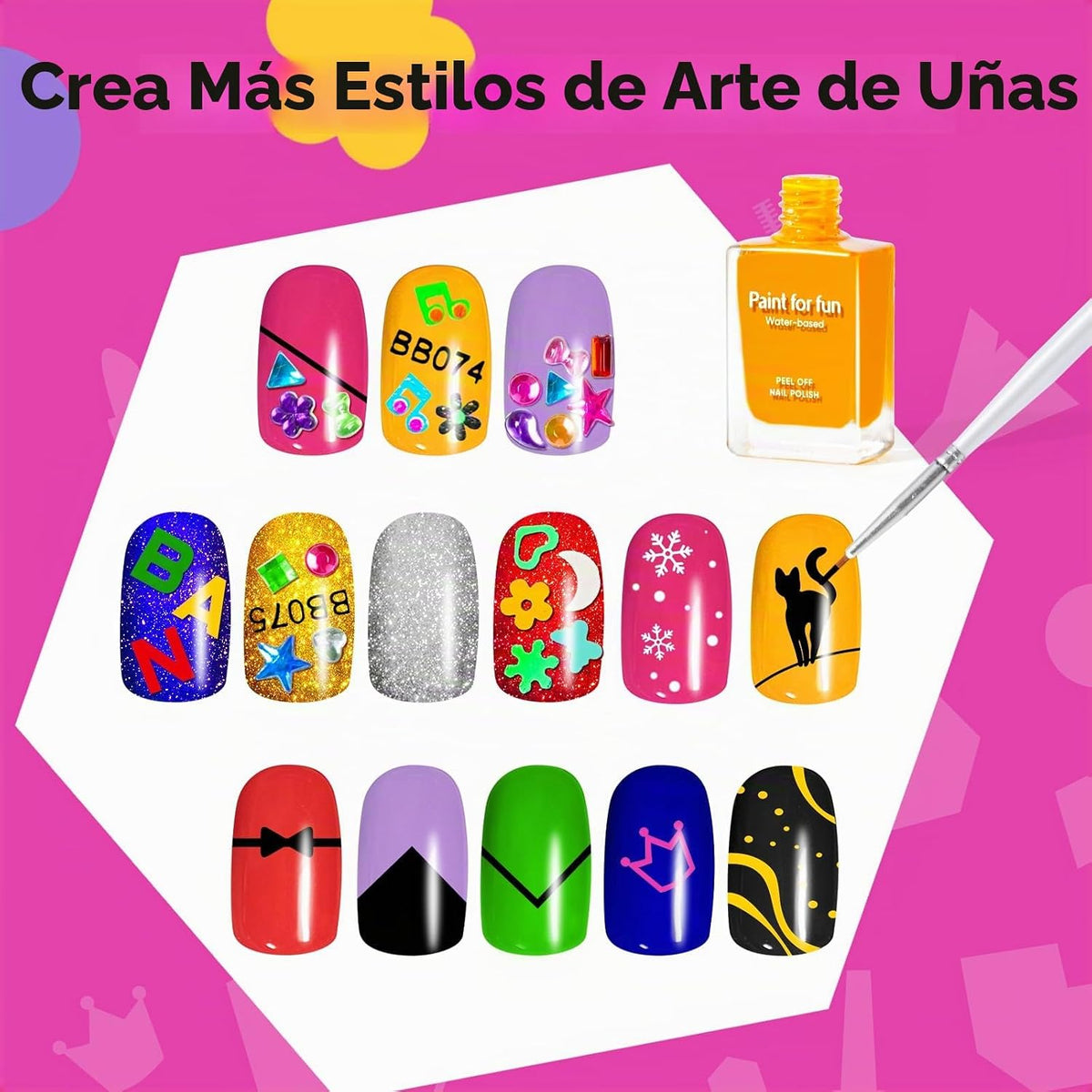Tomons Juego de esmaltes de uñas, 8 colores todo en uno, kit de art...