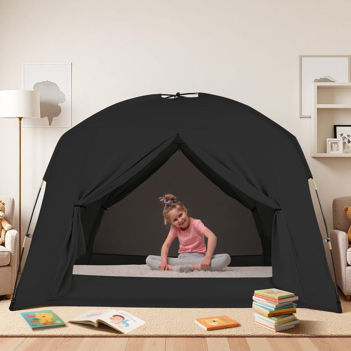 Tienda de campaña de cama Queen para niños y adultos, tiendas de ca...