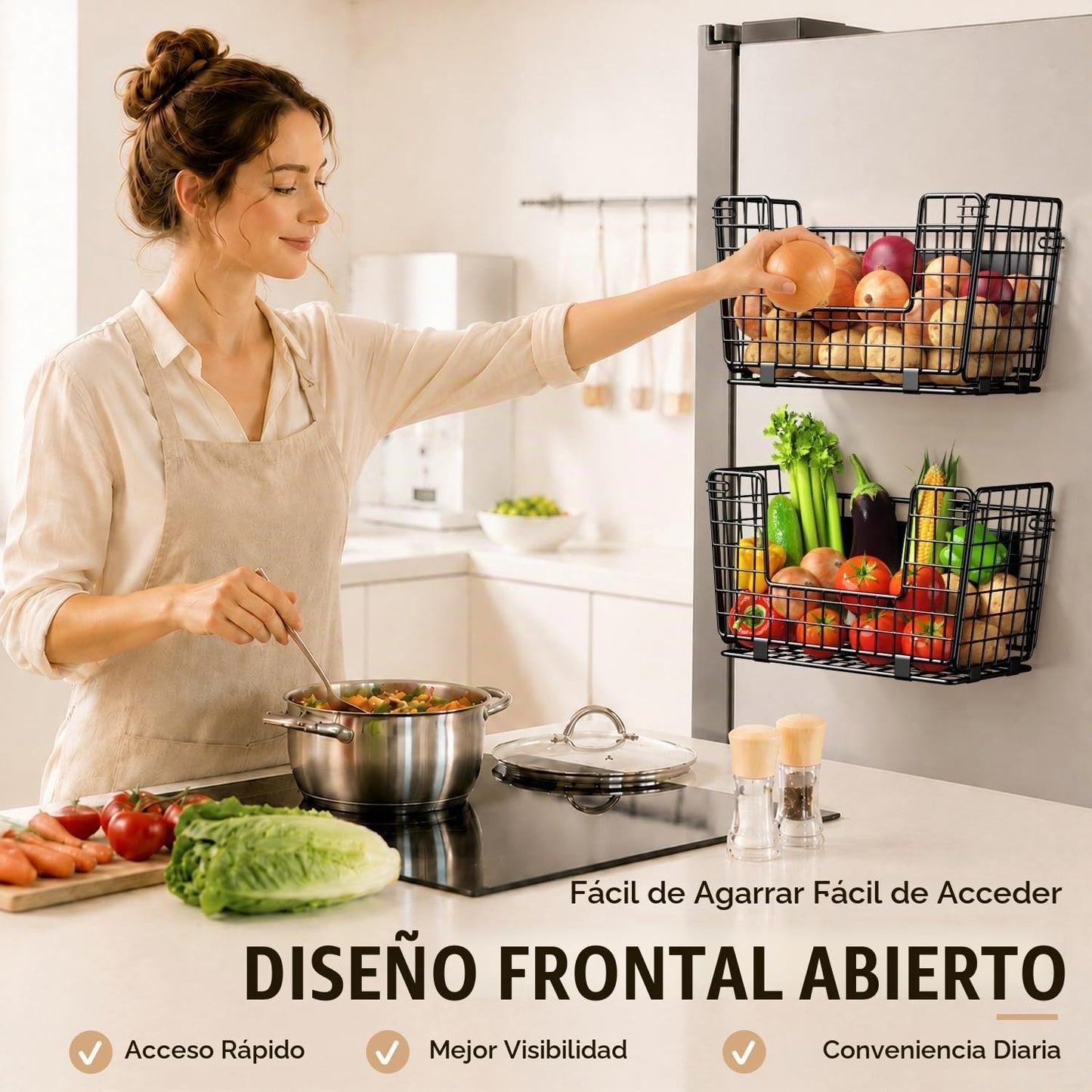 GGIU Estante magnético para frigorífico – Paquete de 3 organizadore...