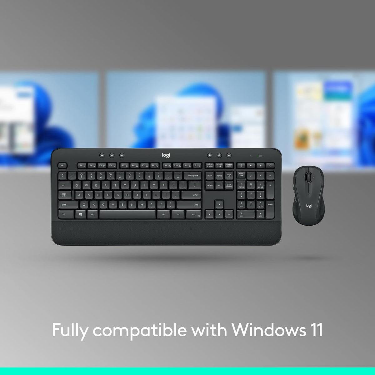 Logitech Combo de teclado y mouse inalámbricos avanzados de tamaño...