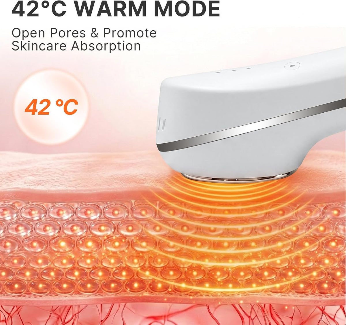 Masajeador facial sónico frío caliente, calentamiento a 107.6 °F y...