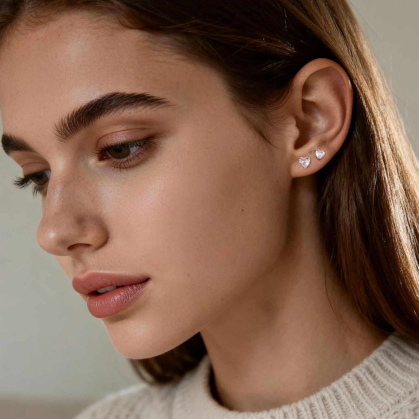 ALEXCRAFT Aretes de tuerca de plata de ley para mujeres y niñas, ci...