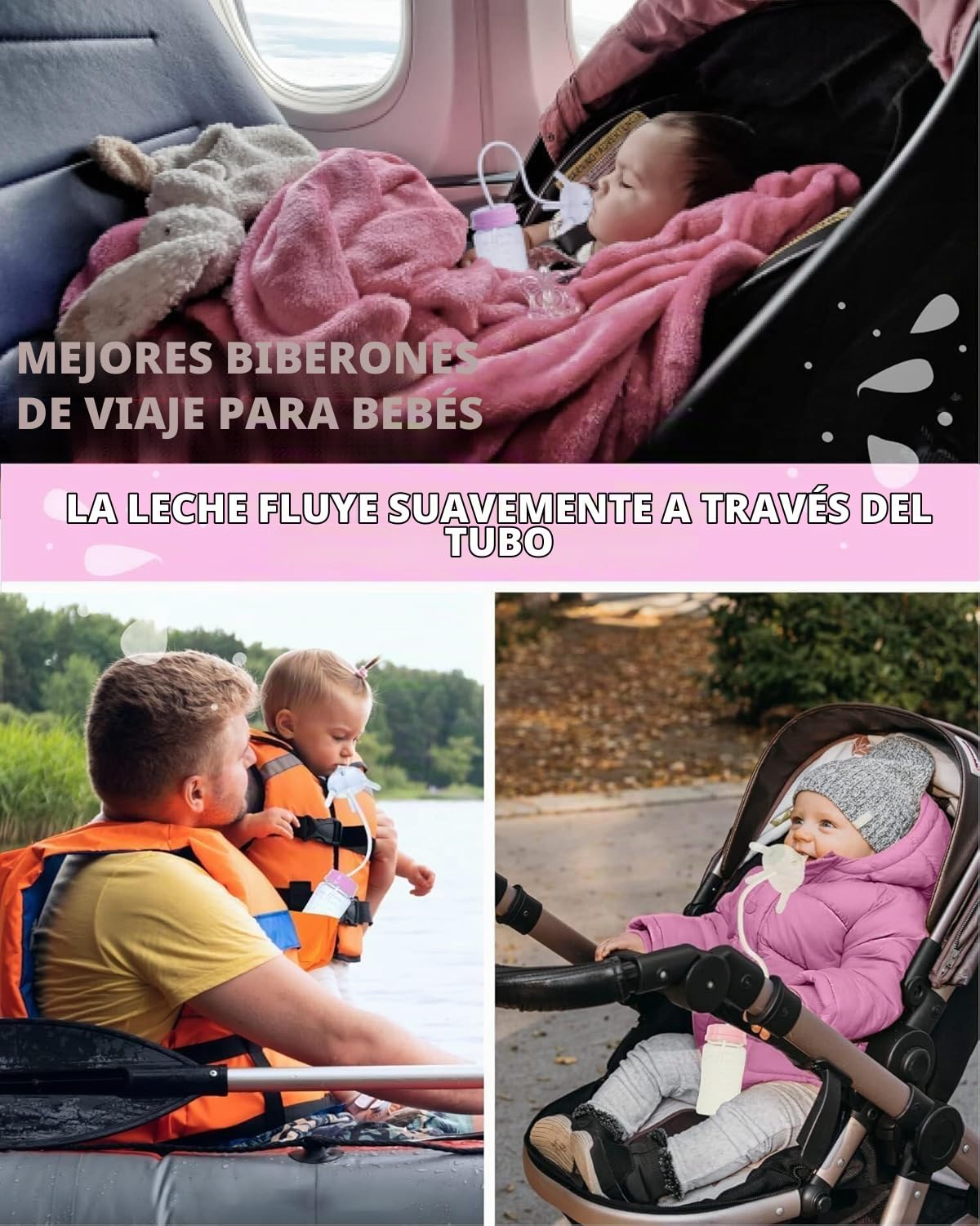 TidyFriend Biberón anticólico para bebés que se alimentan con leche...
