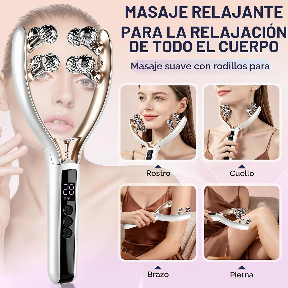 Getwal Masajeador facial, rodillo facial TMJ y herramienta de masaj...