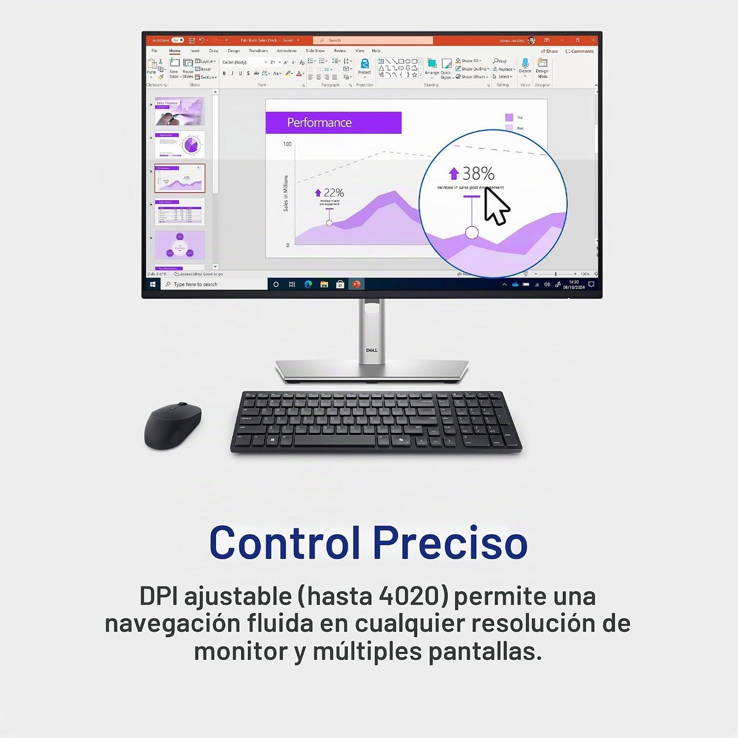 Dell KM555 Teclado y Mouse Silenciosos - 18 Teclas de Acceso Direct...