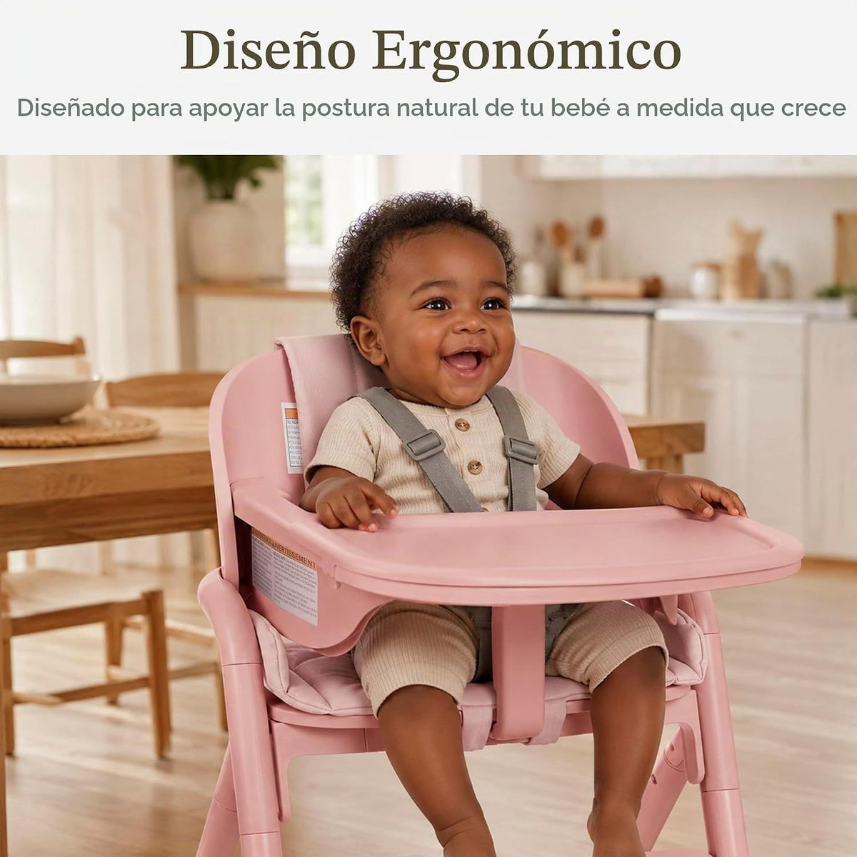 Evolur Step and Savor - Silla alta convertible de madera para bebé,...