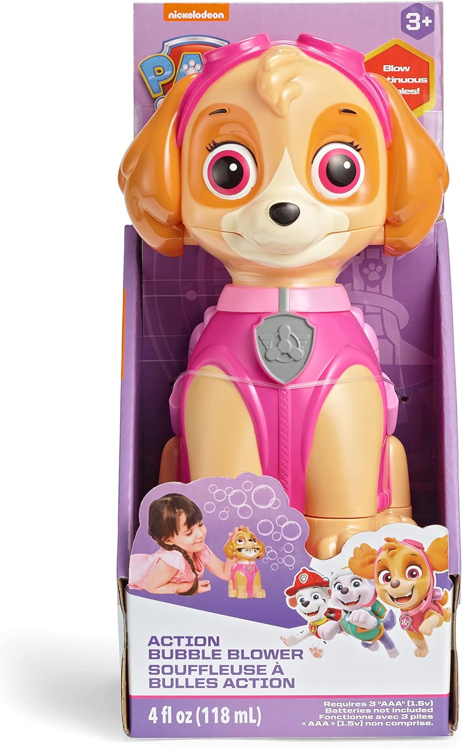Nickelodeon Little Kids Paw Patrol Skye - Soplador de burbujas de a...