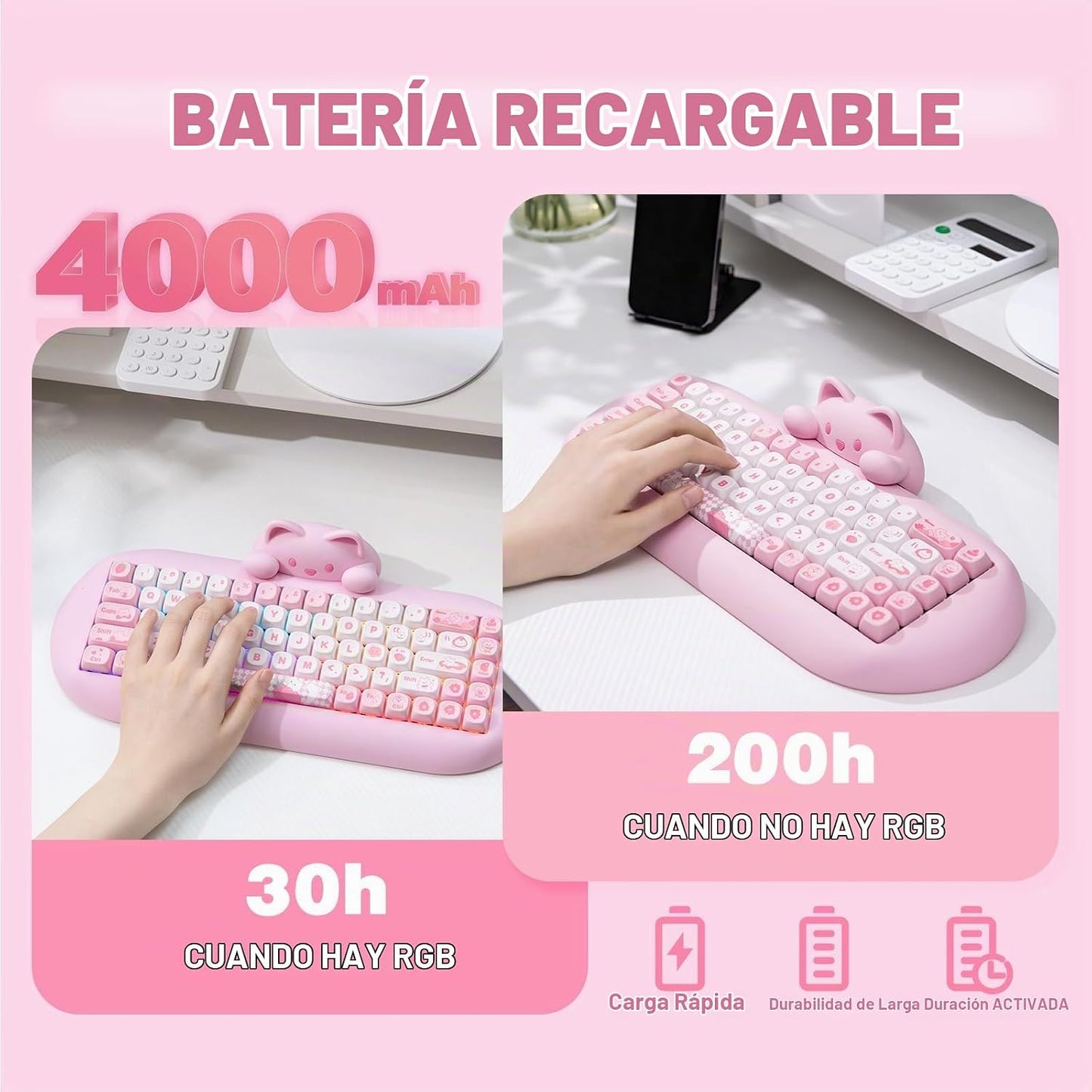 YUNZII Teclado mecánico inalámbrico C68, 65% de diseño, intercambio...