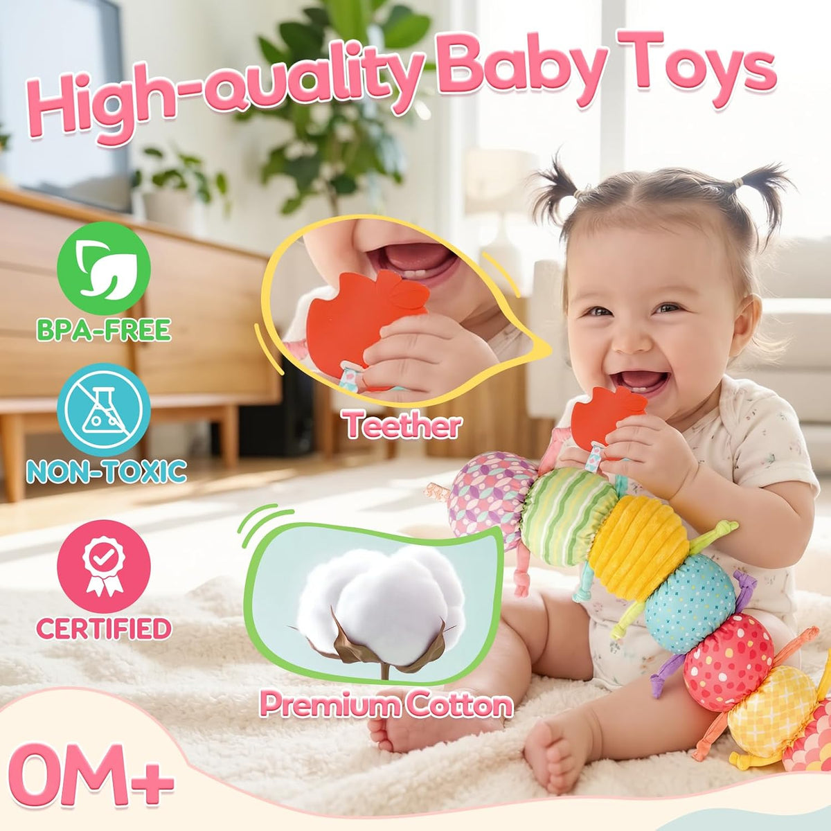 Juguetes sensoriales para bebés de 0 a 6 meses, juguetes musicales...