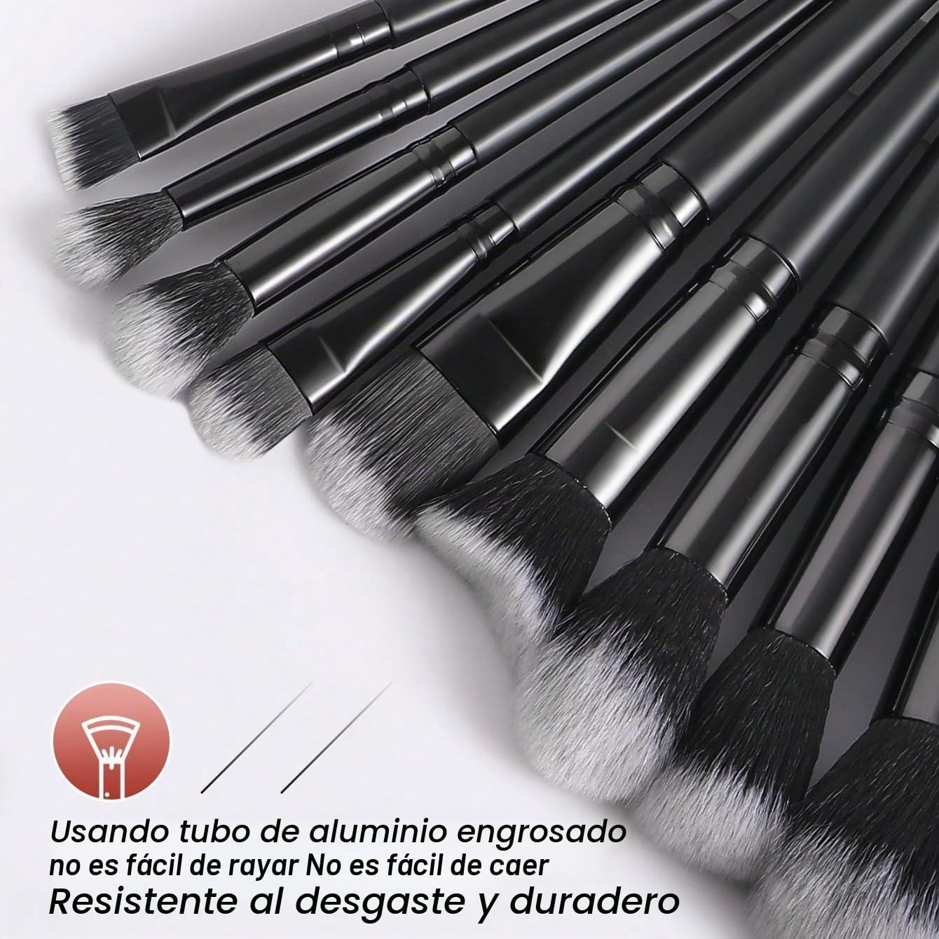 HGHDBT Juego de 40 pinceles de maquillaje negros Kit de maquillaje...