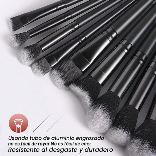 HGHDBT Juego de 40 pinceles de maquillaje negros Kit de maquillaje...