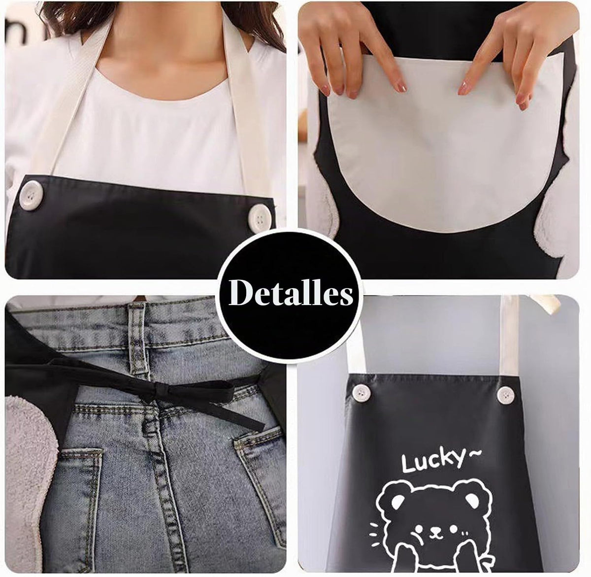 Agirlvct Paquete de 2 delantales de cocina con toallita de mano, re...