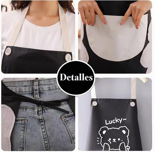 Agirlvct Paquete de 2 delantales de cocina con toallita de mano, re...