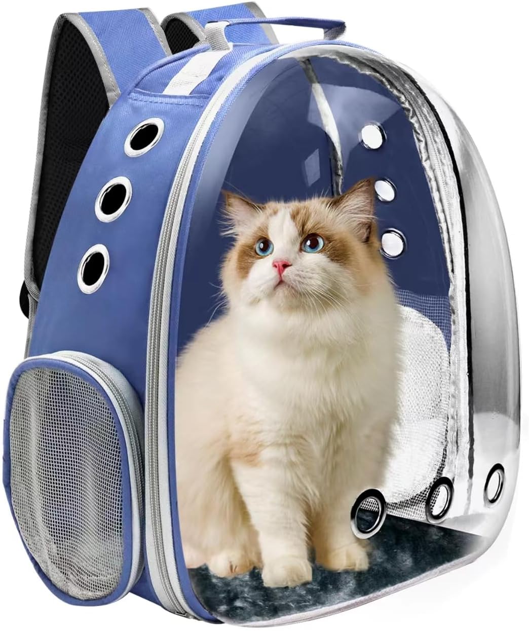 Mochila transportadora para gatos, transportador de mascotas con di...