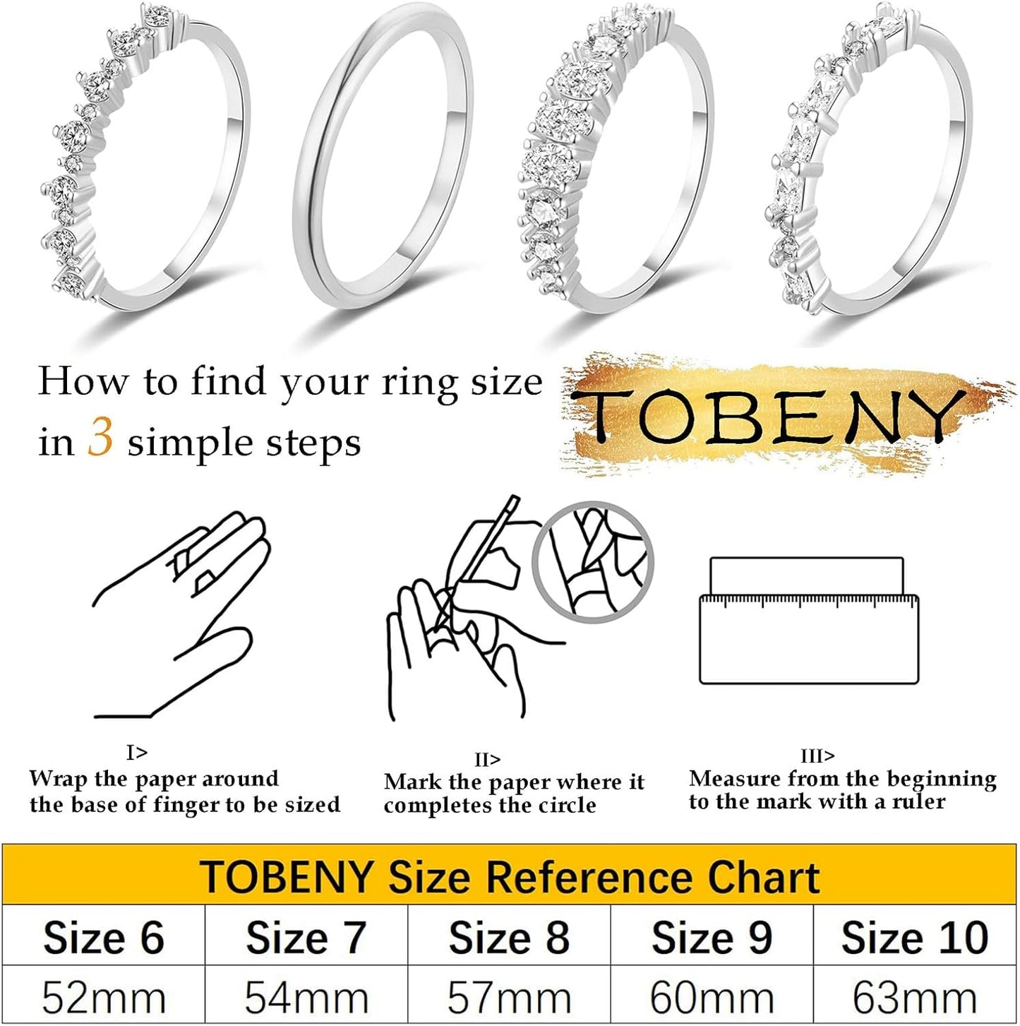 TOBENY Anillos de oro apilables para mujer sin deslustre, delicados...